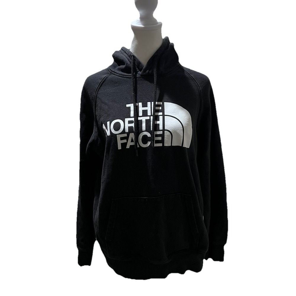 The North Face Graphic Logo Black Pullover Hoodie Sweatshirt Women's Medium